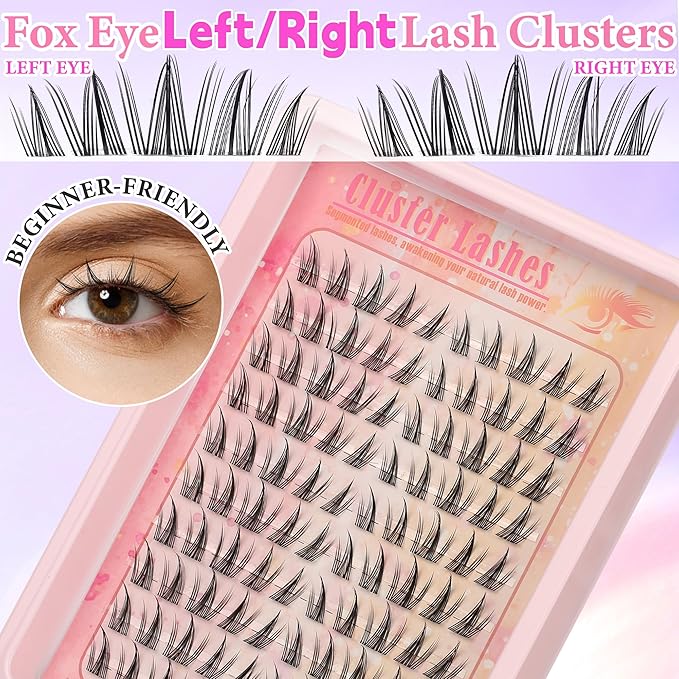 Gmagictobo Lash Clusters Manga Lash Clusters Kit Anime Eyelash Clusters Wet-Look Clear Band Fairy Lashes Pack C Curl Spiky Individual Lashes Clusters Lash Glue Lash Tweezers