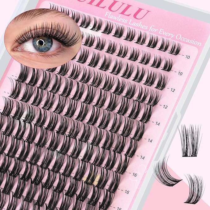 Lashes Clusters D Curl Fluffy Lash Clusters 0.07D 10-18 MIX 144 Eyelashes Individual Lashes Clusters DIY Lash Extensions at Home False Lashes Wide Band Natural Eye Lash Clusters U15 Lash