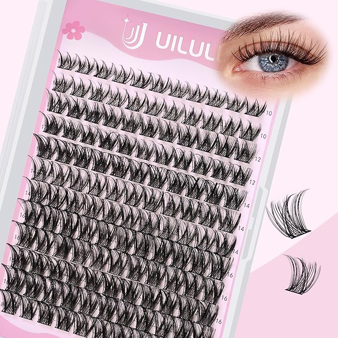 Lashes Clusters D Curl Fluffy Lash Clusters 0.07D 10-18 MIX 132 Eyelashes Individual Eyelashes Clusters DIY Lash Extensions at Home False Eyelash Wide Band Natural Eye Lash Clusters U23 Lash