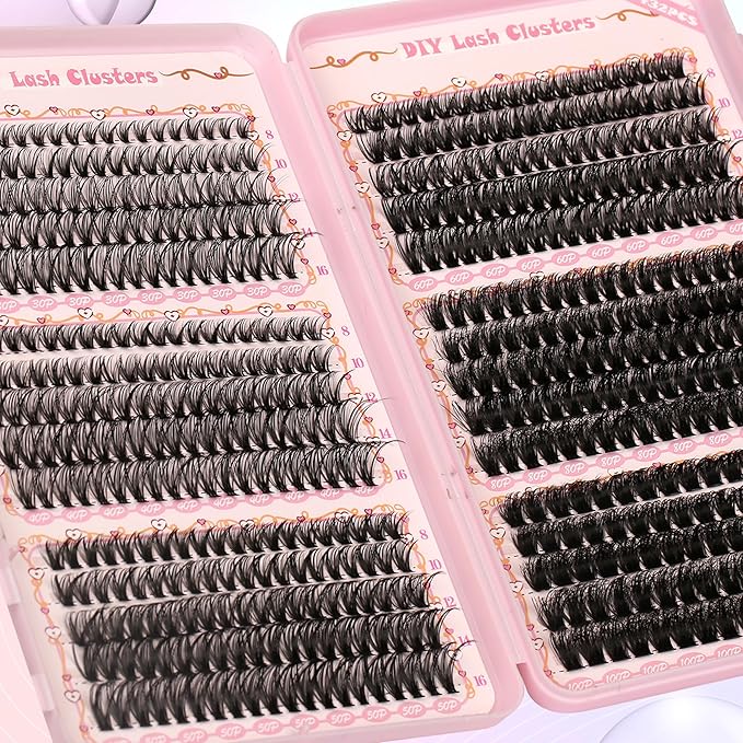 Gmagictobo DIY Lash Clusters Kit Volume Lash Clusters Thick Eyelash Extension Kit Individual Lashes Thin Band Lashes Clusters Lash Bond and Seal Lash Tweezers