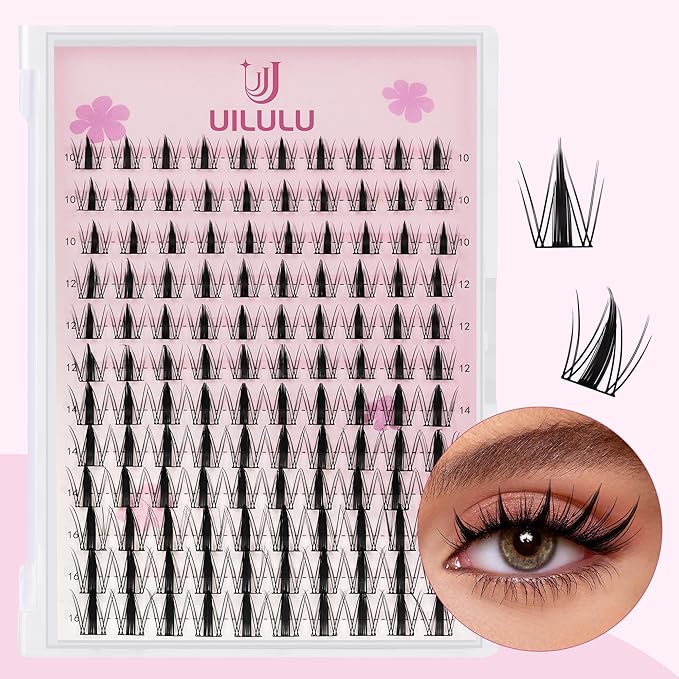 Lash Clusters 10-16mm Natural Lashes Clusters D Curl False Eyelash Clusters DIY Eyelash Extensions Individual Cluster Lashes (U07 Lashes Only)