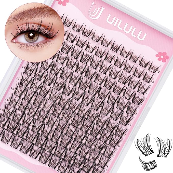 Lash Clusters D Curl Wispy Clusters Lashes 0.07D 10-18 MIX 132 Eyelashes Individual Lashes DIY Lash Extensions at Home False Lashes Wide Band Natural Eye Lash Clusters U09 Lash